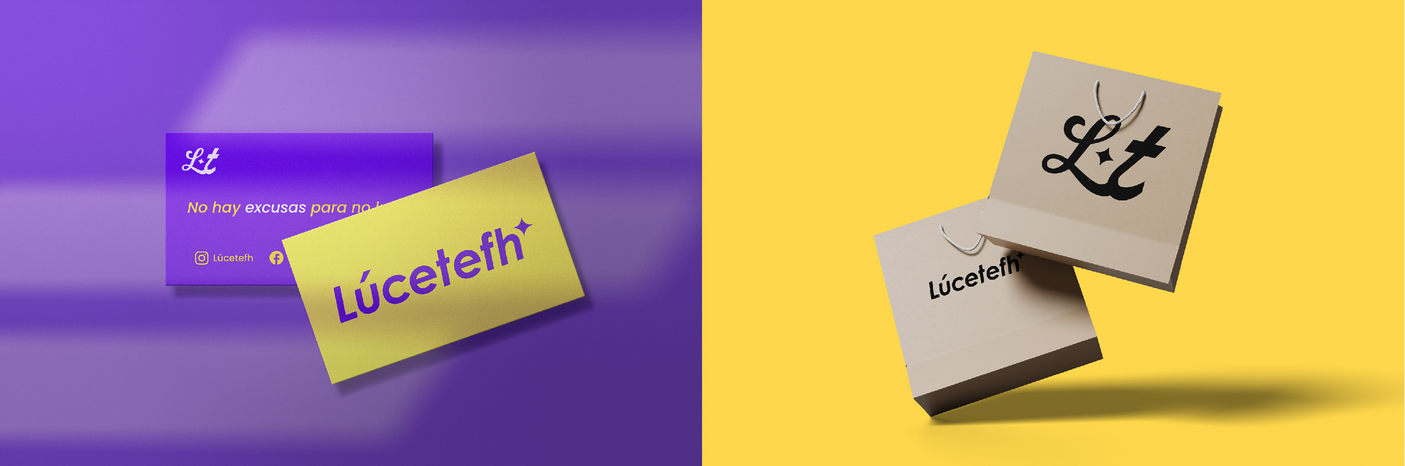 Aplicaciones de la identidad Lúcetefh en tarjetas.